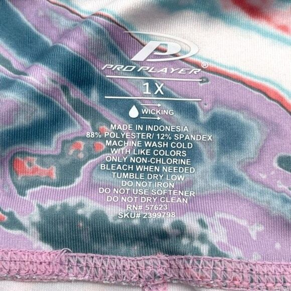 Pro Player Leggings Womens Size 1X Multicolor High-Rise Flat Front Capri Tie-Dye - Picture 7 of 10